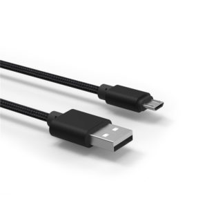 cable micro usb 300x300 - Câble microUSB en nylon tressé noir - 1m